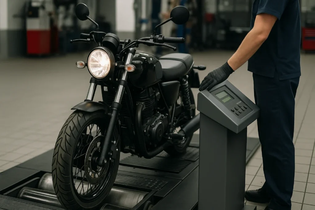 Moto au contrôle technique